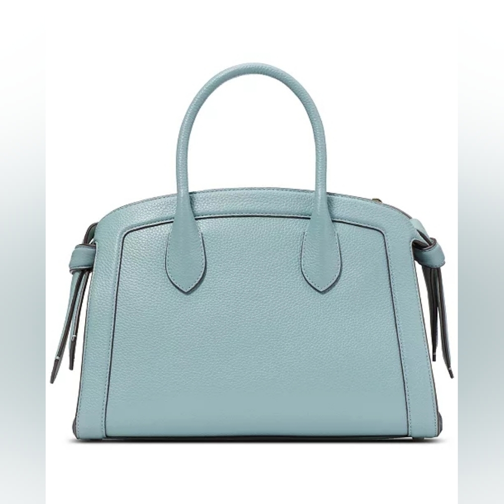 Kate Spade NY Knott Color-blocked Leather Suede Medium Zip-Top Satchel Crossbody - Picture 5 of 9